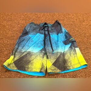 EUC! Boys Sz S Blue Yellow Swim Shorts Speedo board shorts trunks kids
